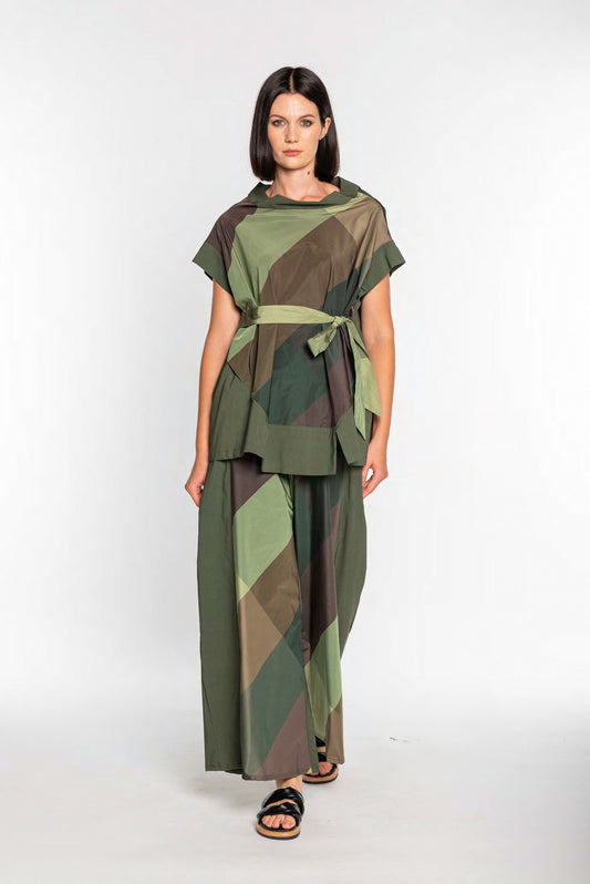 MANESERA Pantalone tafta Oliva