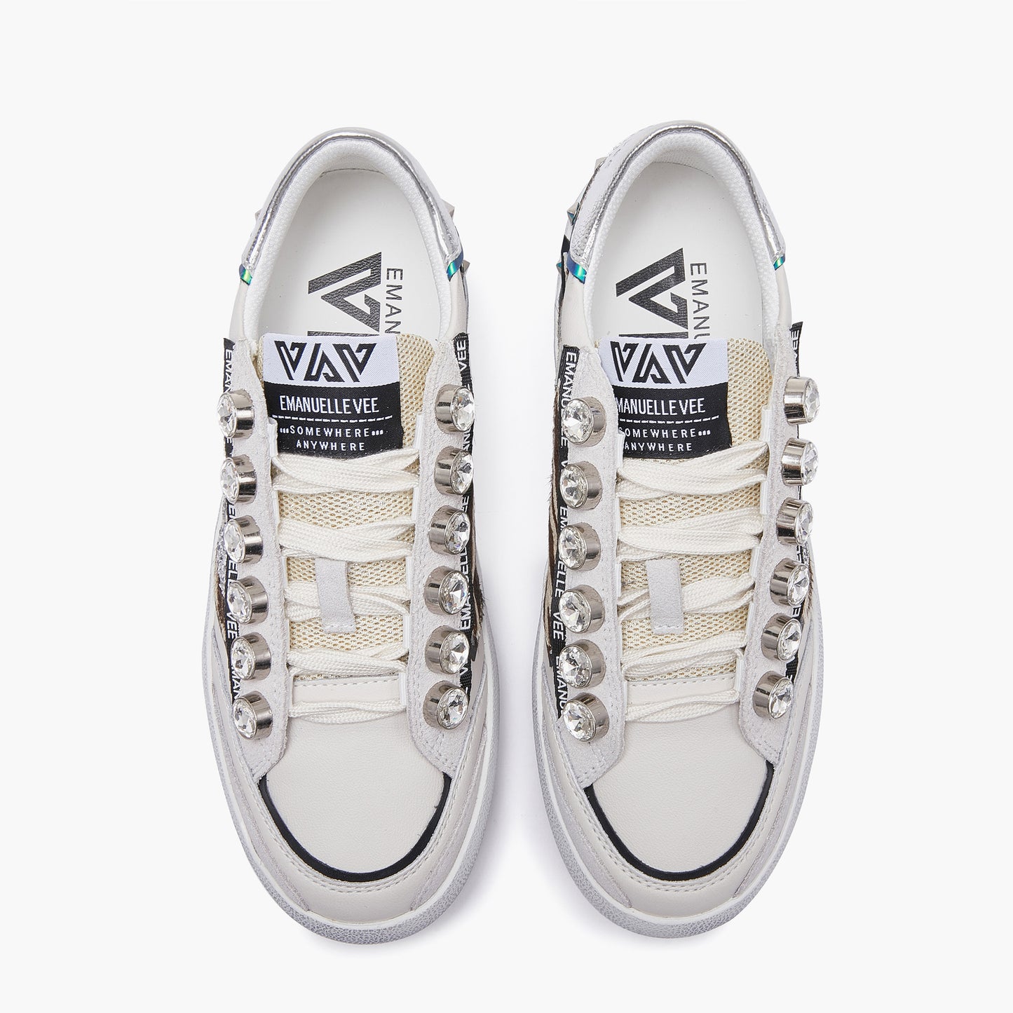 EMANUELLE VEE Sneaker Olivia strass Combi multi tiger