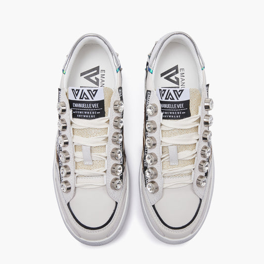 EMANUELLE VEE Sneaker Olivia strass Combi multi tiger