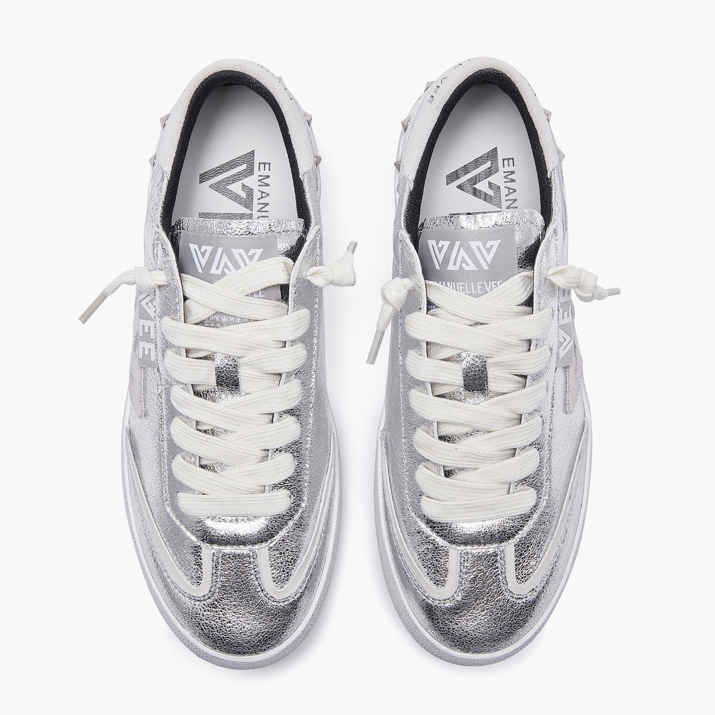 EMANUELLE VEE Sneaker Olivia laminato silver