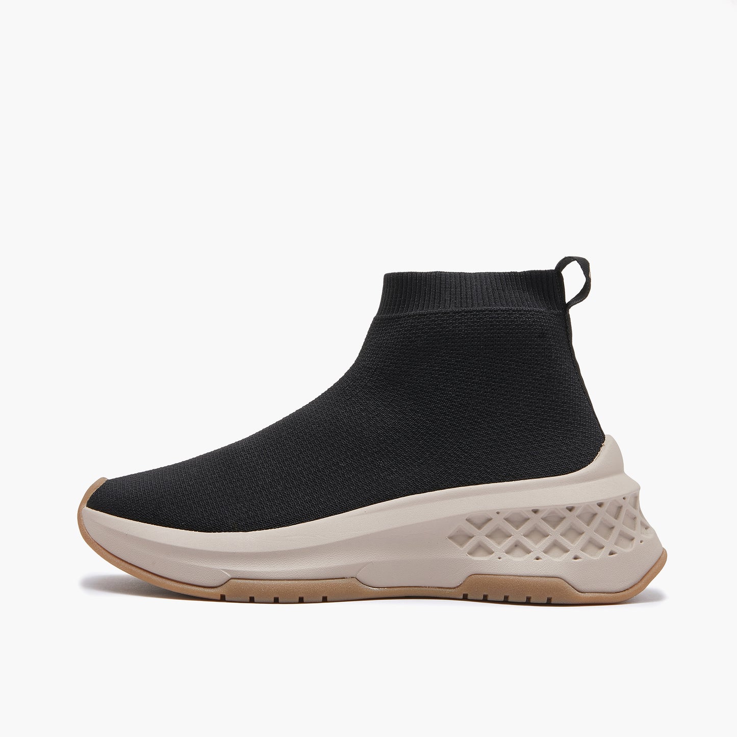 EMANUELLE VEE Sneaker Arcade alta Calzino tessuto Black