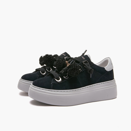 EMANUELLE VEE Sneakers Bice c/nappe crosta black
