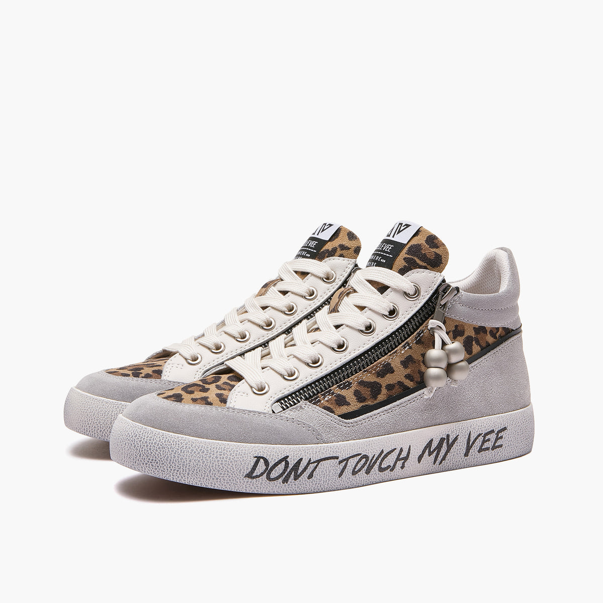 EMANUELLE VEE Sneakers Olivia c/cerniera crosta light grey-beige