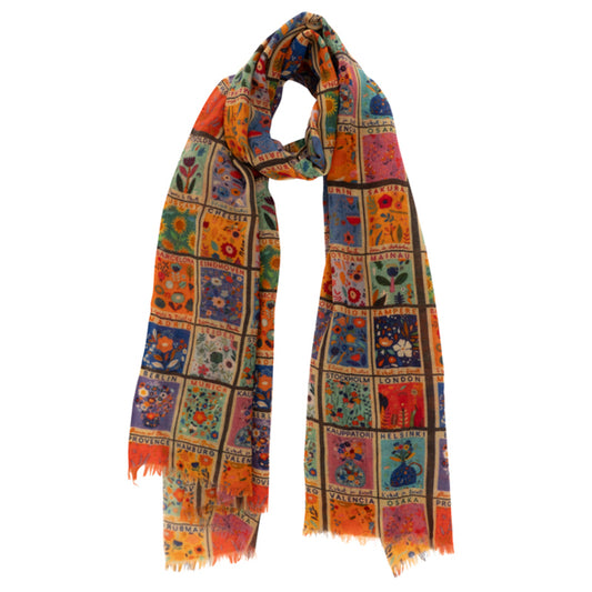 La Favola Sciarpa Francobolli cm.70x190