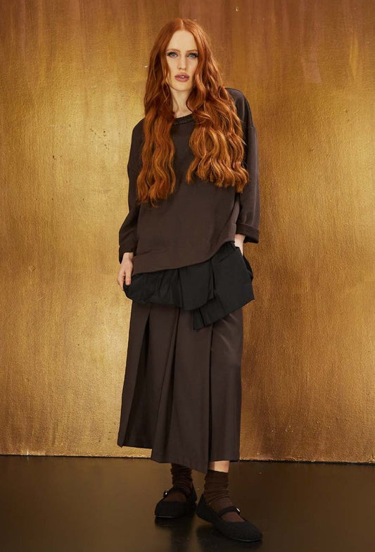 VICTORIA C Felpa con catena Moro