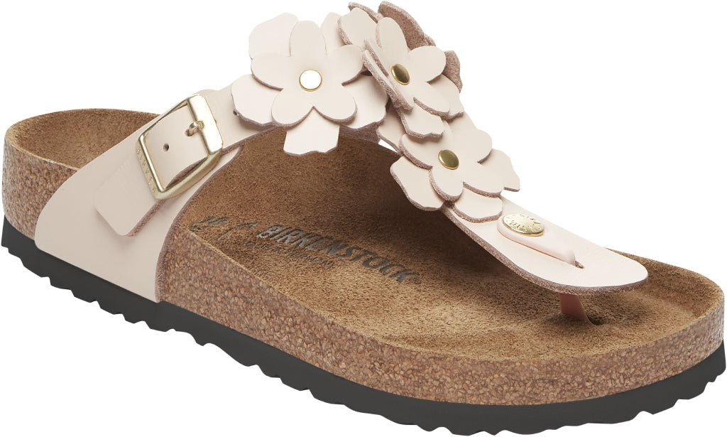 BIRKENSTOCK Gizeh Flowers light rose/white Natural leather