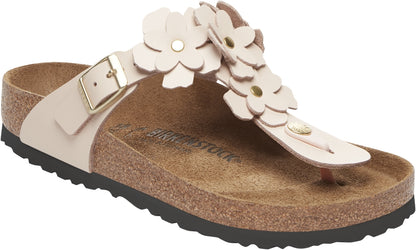 BIRKENSTOCK Gizeh Flowers light rose/white Natural leather