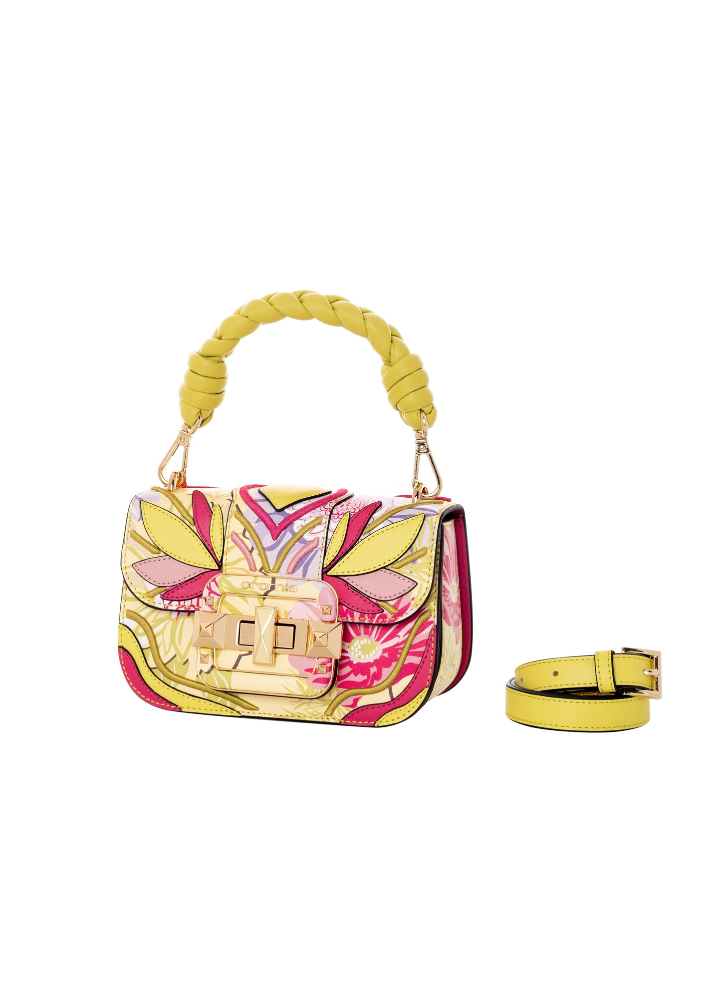 CROMIA Borsa a mano orizzontale Tropical Giallo multicolor