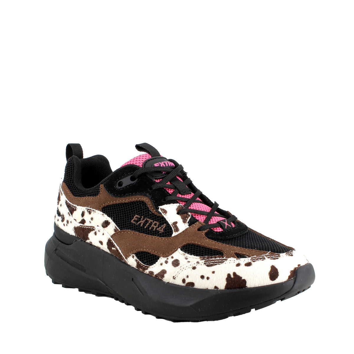 EXTR4 Sneakers D&KZ tess.tecnico Nero Bianco Cuoio
