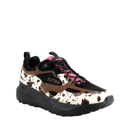 EXTR4 Sneakers D&KZ tess.tecnico Nero Bianco Cuoio