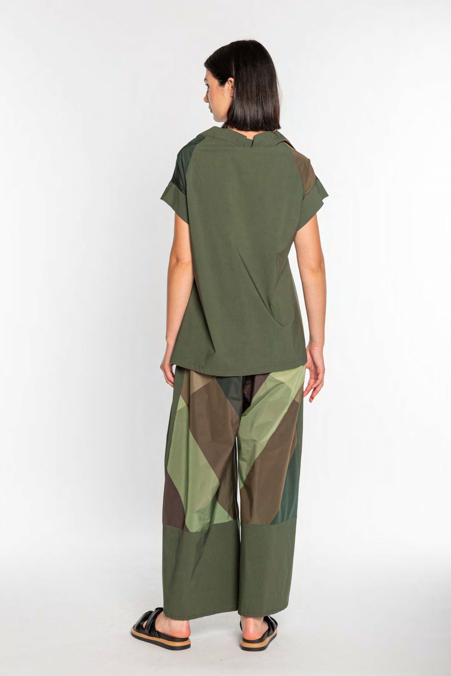 MANESERA Pantalone tafta Oliva