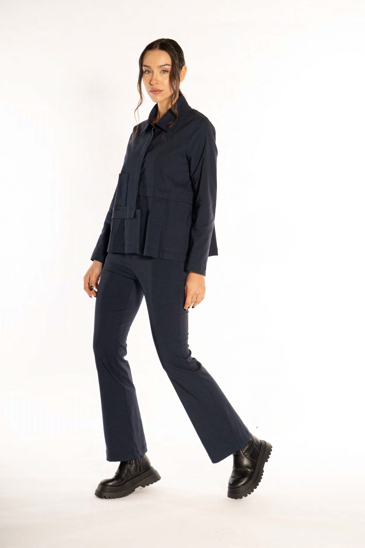 MANESERA Pantaloni trombetta bengalina Nero