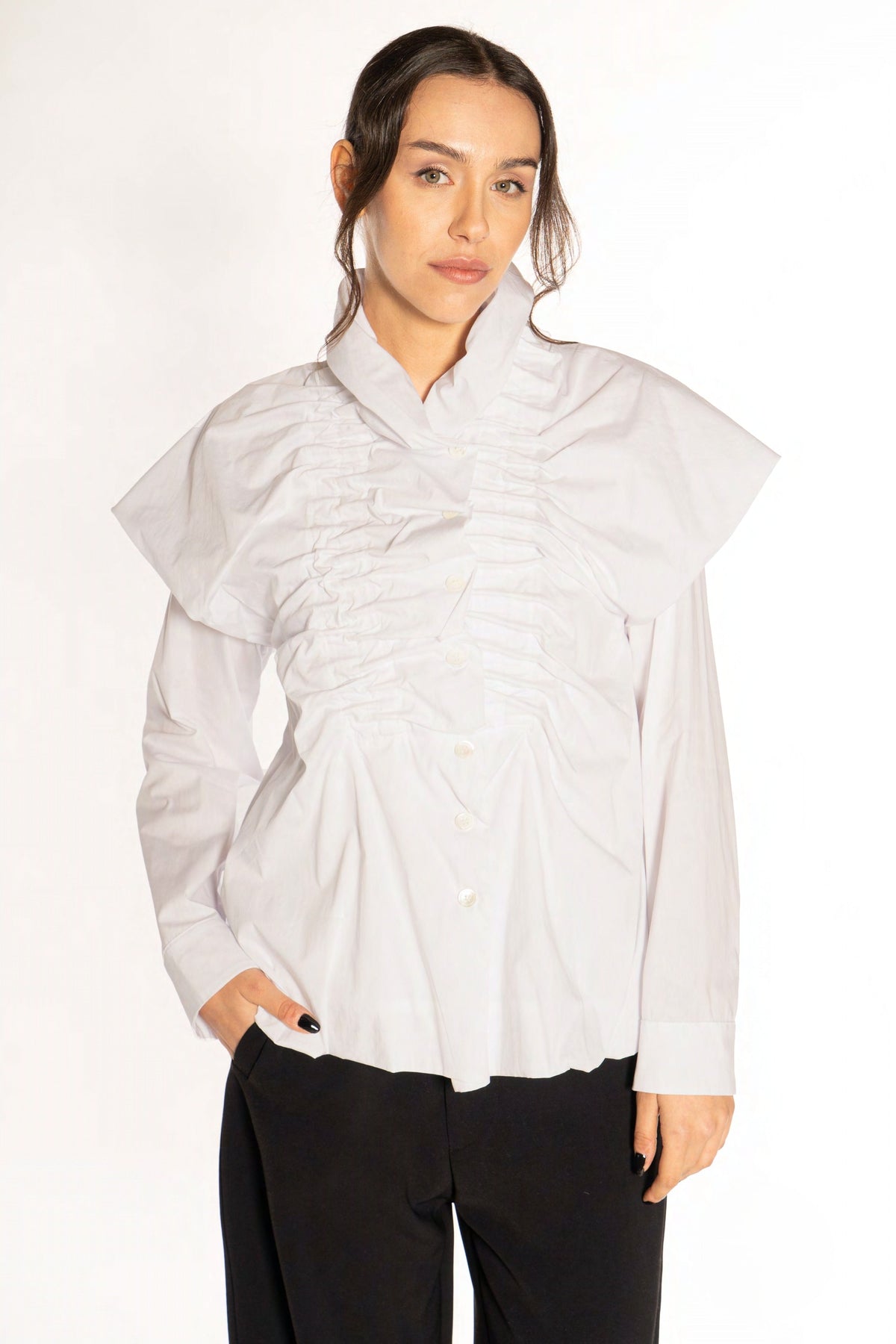 MANESERA Camicia ril paperina Bianco