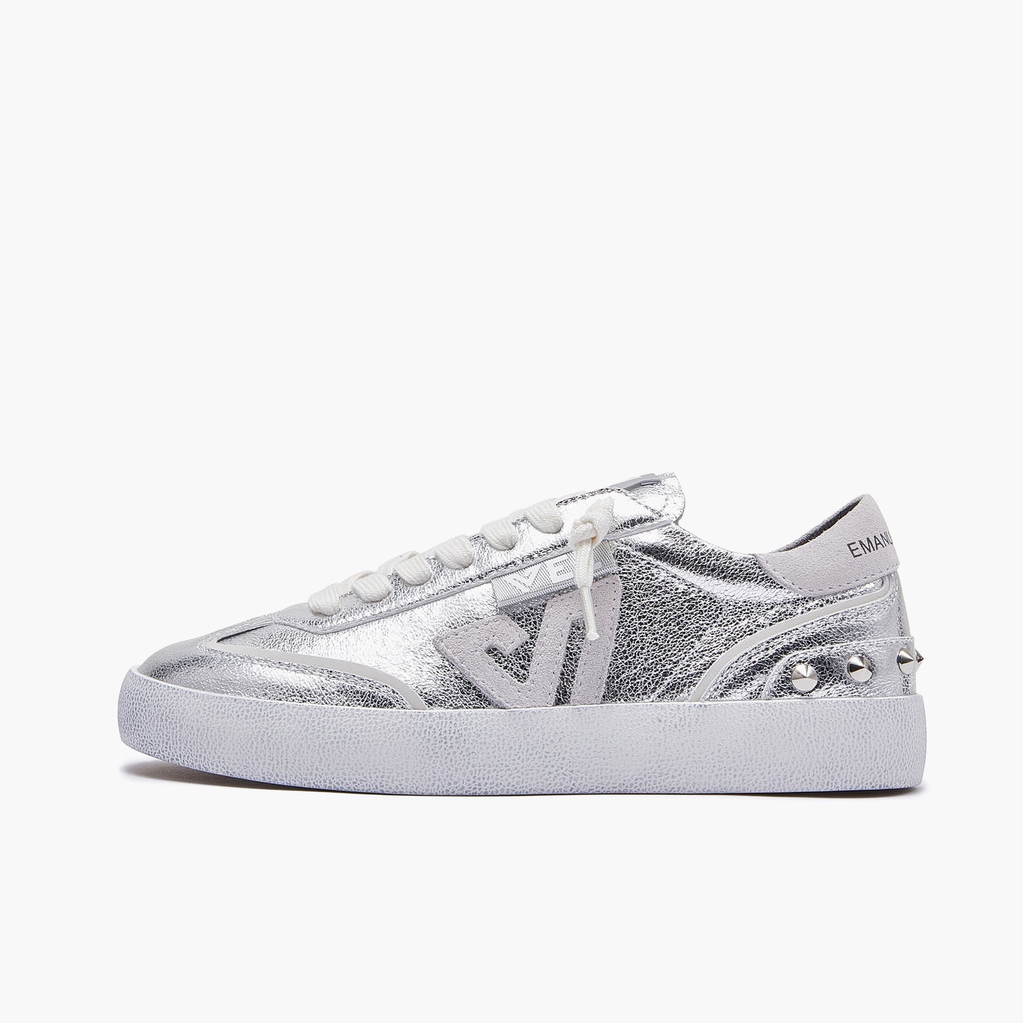 EMANUELLE VEE Sneaker Olivia laminato silver