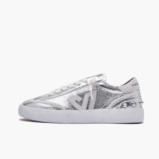 EMANUELLE VEE Sneaker Olivia laminato silver