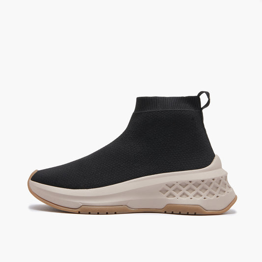 EMANUELLE VEE Sneaker Arcade alta Calzino tessuto Black