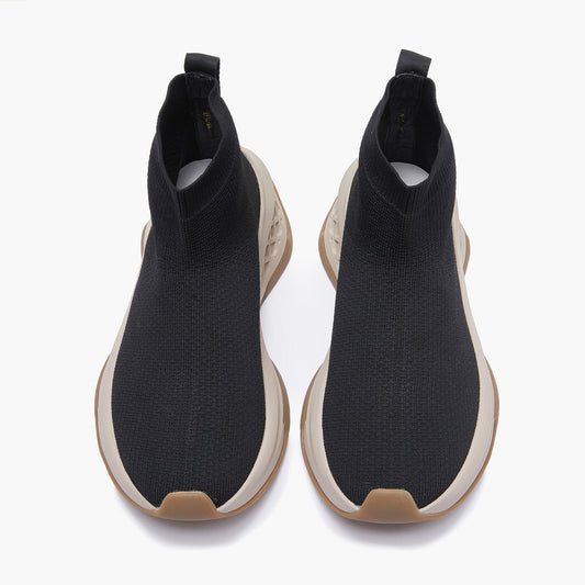 EMANUELLE VEE Sneaker Arcade alta Calzino tessuto Black