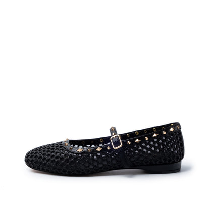 EMANUELLE VEE Ballerina Glenda raffia Black