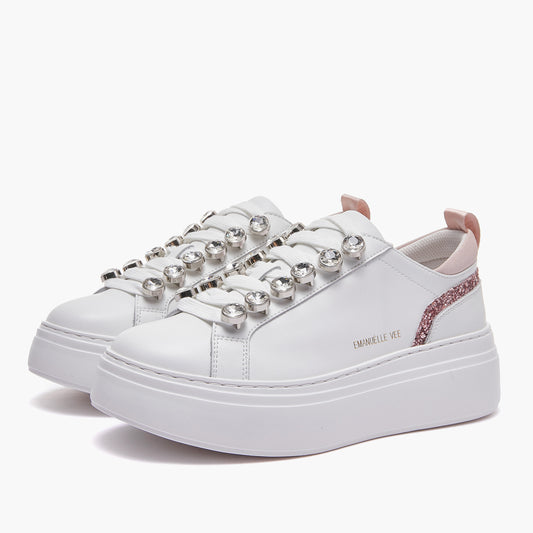 EMANUELLE VEE Sneakers Bice strass white pink