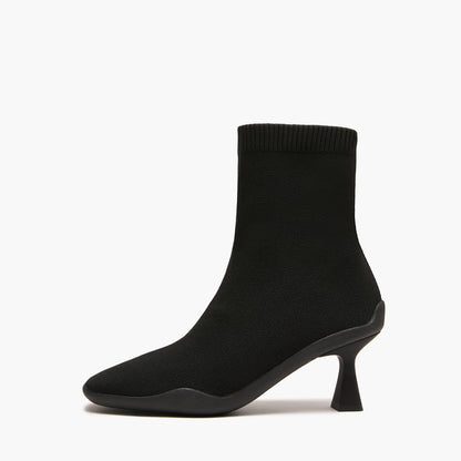 EMANUELLE VEE Tronchetto Grace T60 calzino tessuto Black