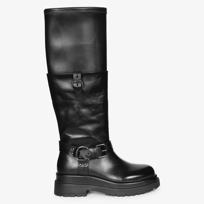EMANUELLE VEE Stivale Thelma crust cow Black