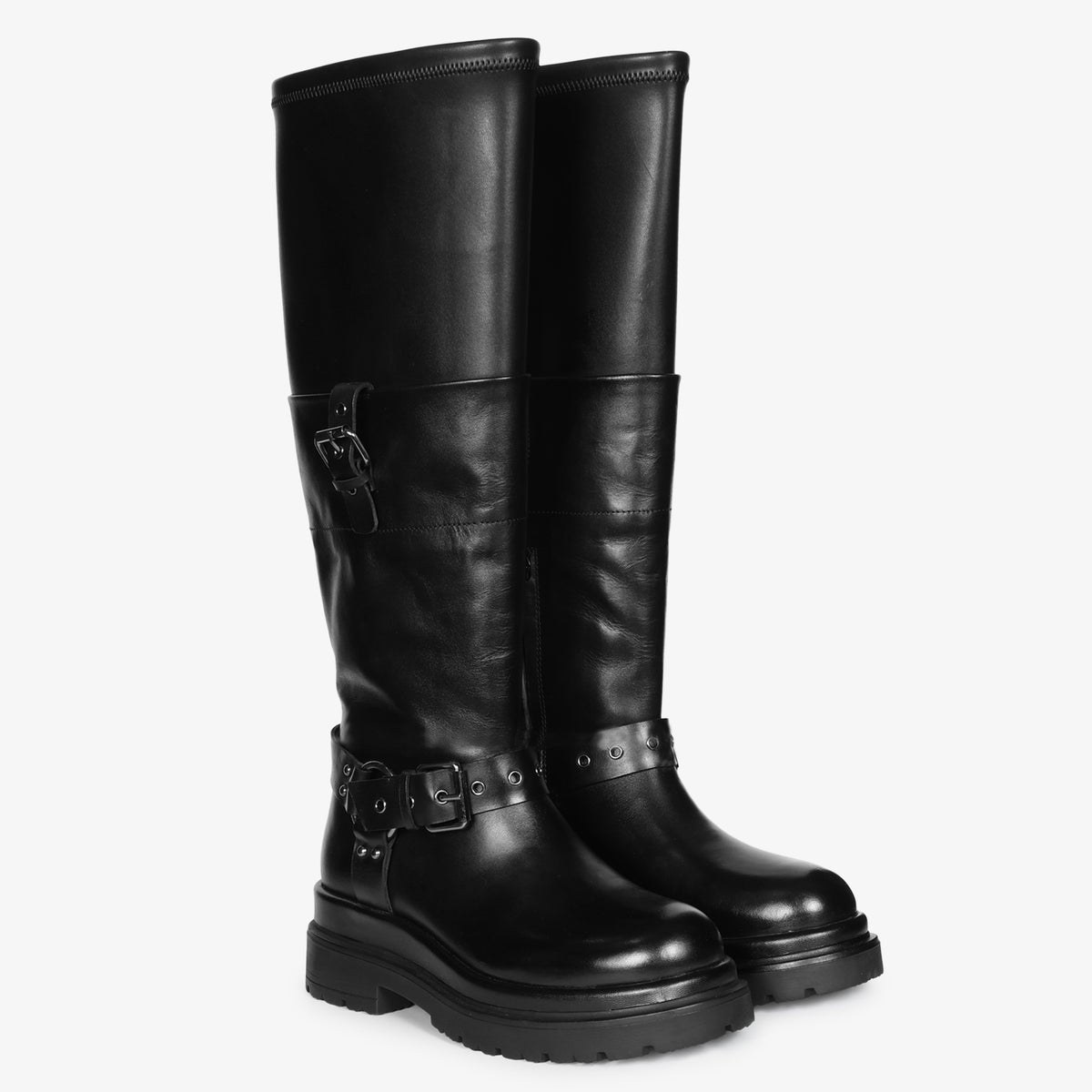 EMANUELLE VEE Stivale Thelma crust cow Black
