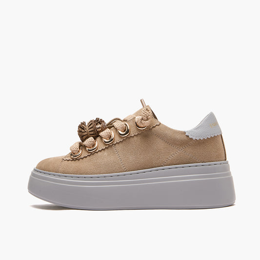 EMANUELLE VEE Sneakers Bice c/nappe crosta beige