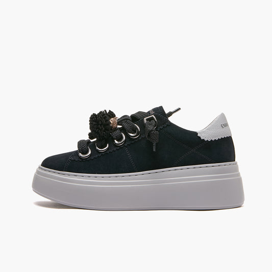 EMANUELLE VEE Sneakers Bice c/nappe crosta black