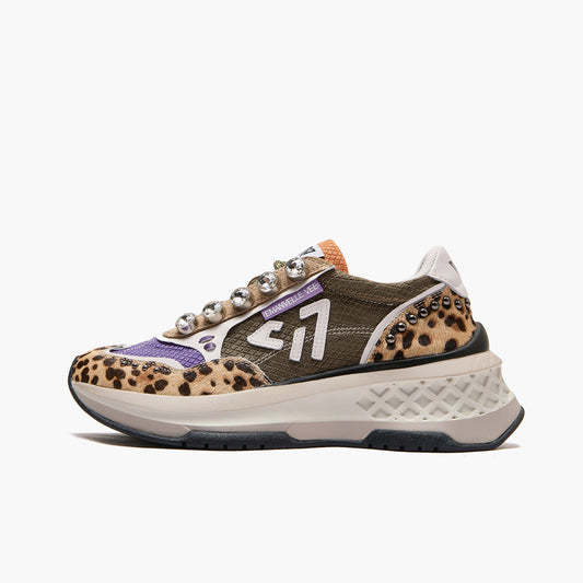 EMANUELLE VEE Sneakers Arcade c/strass cavallino maculato