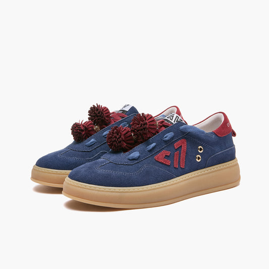 EMANUELLE VEE Sneakers Pixi c/nappe crosta blu