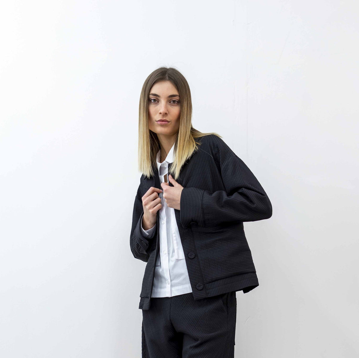 thiPo Blazer plissè Nero