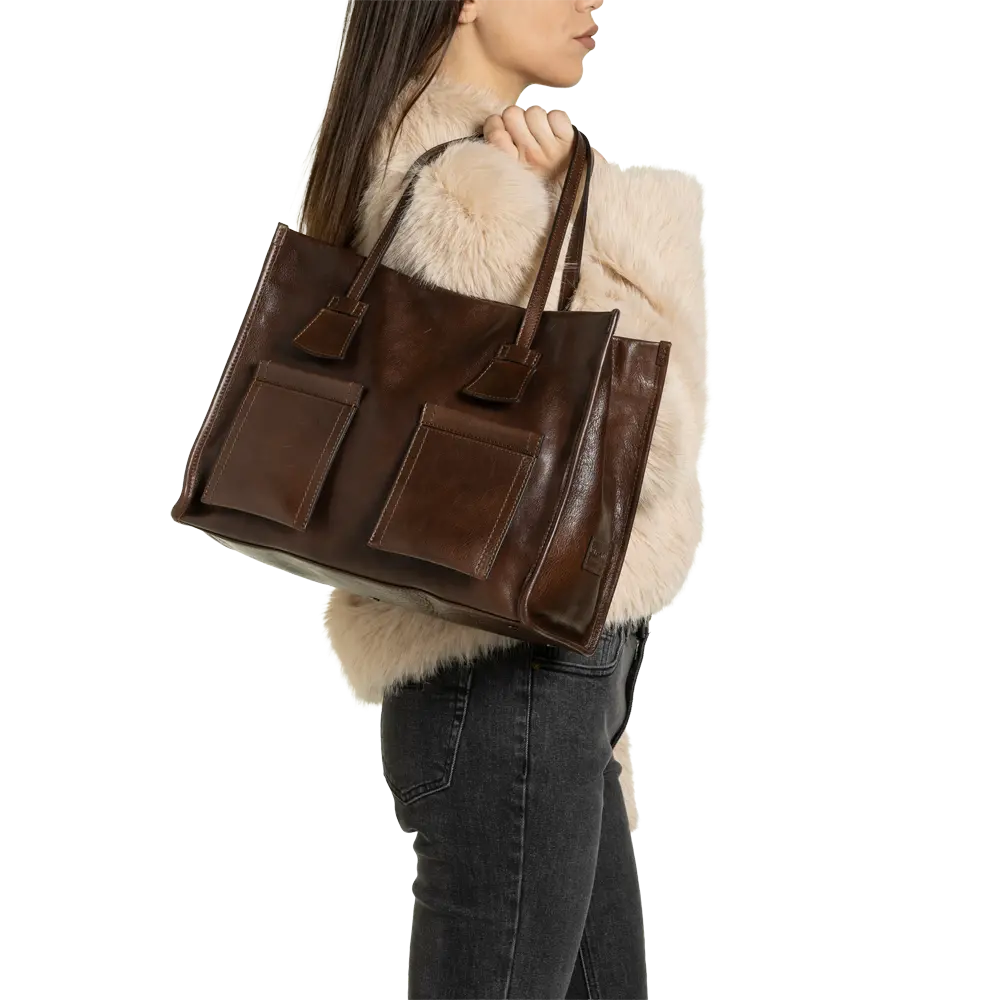 RIPANI Borsa ALDA Marrone pelle invecchiata