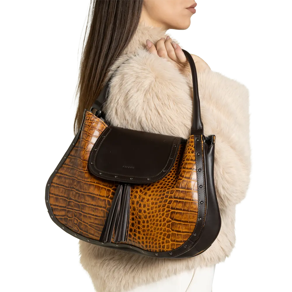 RIPANI Borsa ANNE pelle Cuoio effetto Cocco