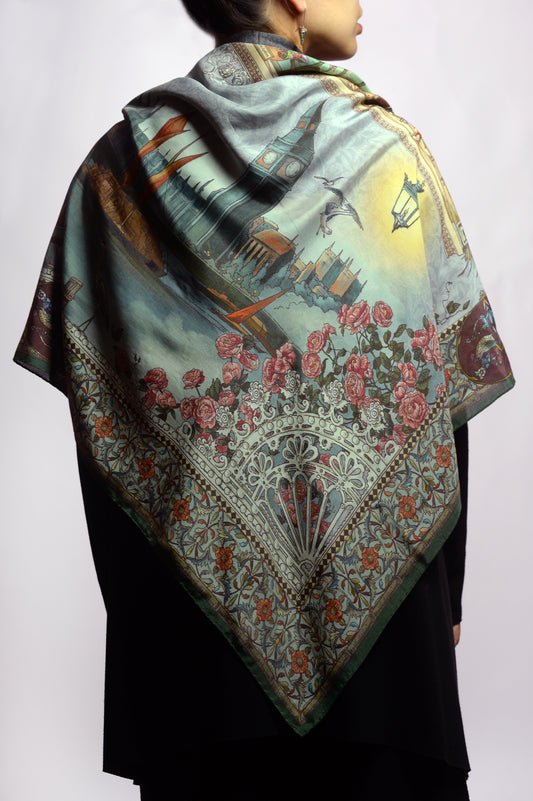 INNBAMBOO Foulard Inghilterra cm.120x120