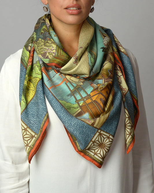 INNBAMBOO Foulard Giappone  cm.120x120