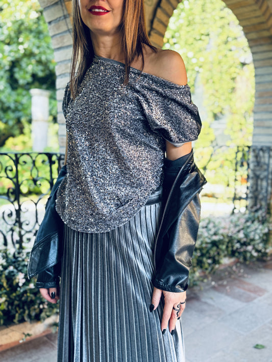 FLIRT Maglia velluto e paillettes