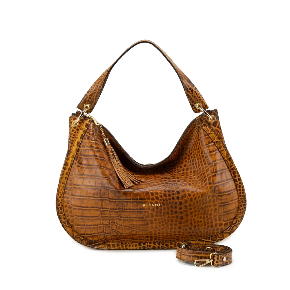 RIPANI Borsa a spalla RACHEL pelle effetto Cocco Cuoio