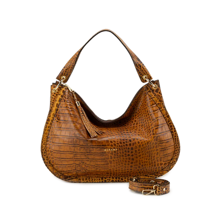 RIPANI Borsa a spalla RACHEL pelle effetto Cocco Cuoio