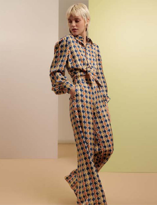 THE ABITO Pantalone palazzo Rhomb abstract
