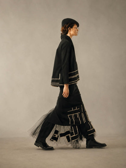 TADASHI Lunghette nera quadri