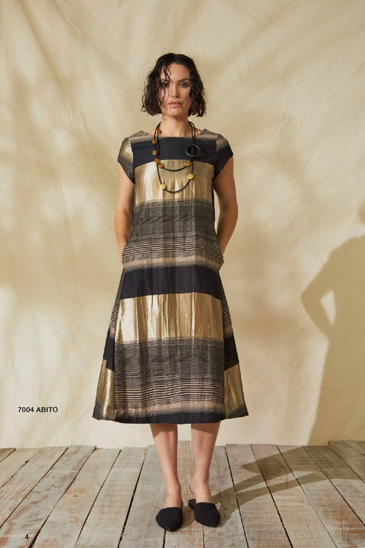 VICTORIA C Abito rigato in lurex