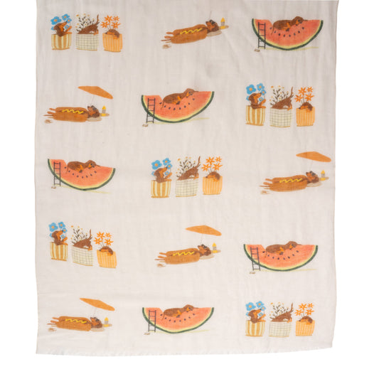 LaFavolacontinua Foulard Bassotti mare cm.190x70