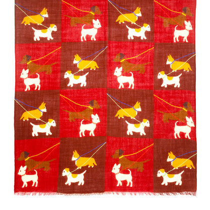 LaFavolacontinua Sciarpa lana Cani guinzaglio bordeaux cm.190x70