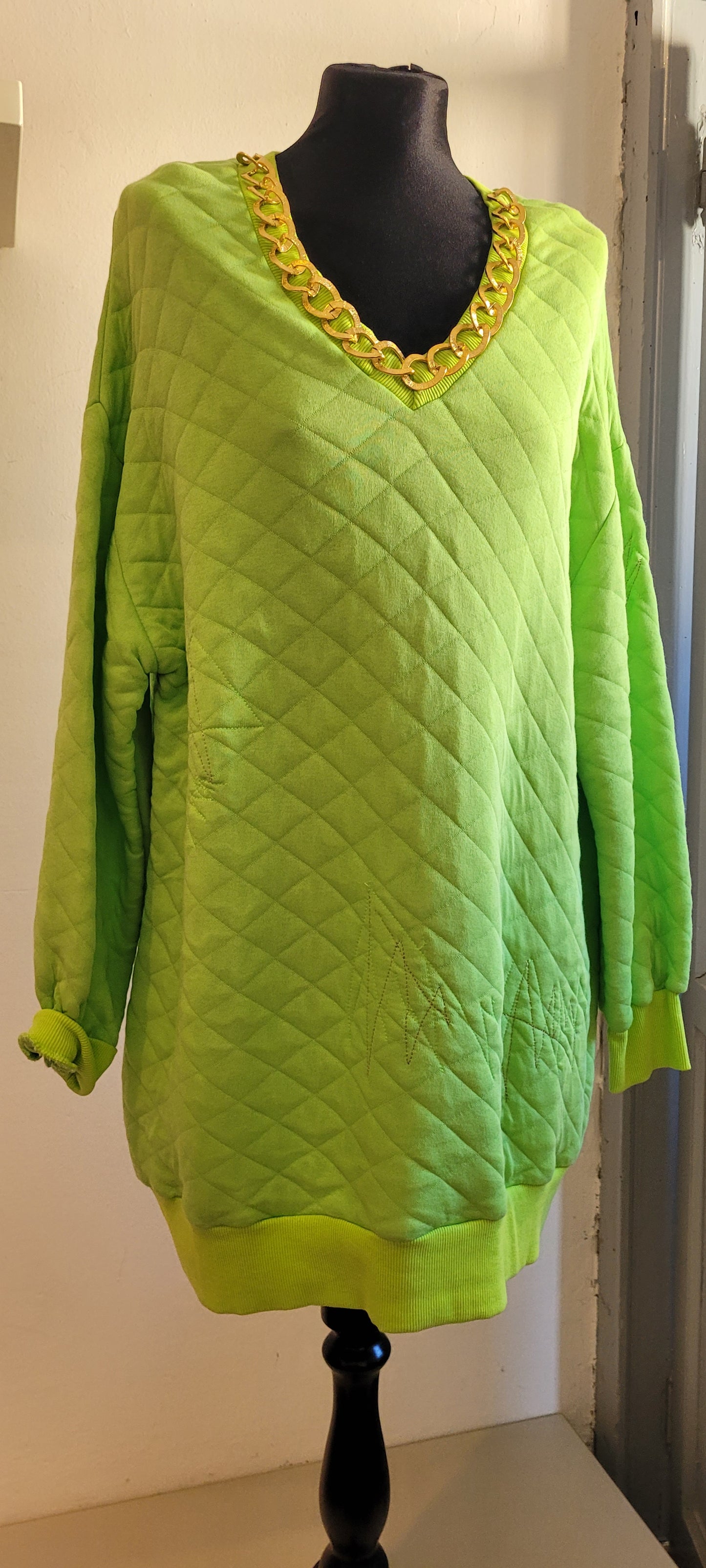 E.D. Felpa over size verde lime