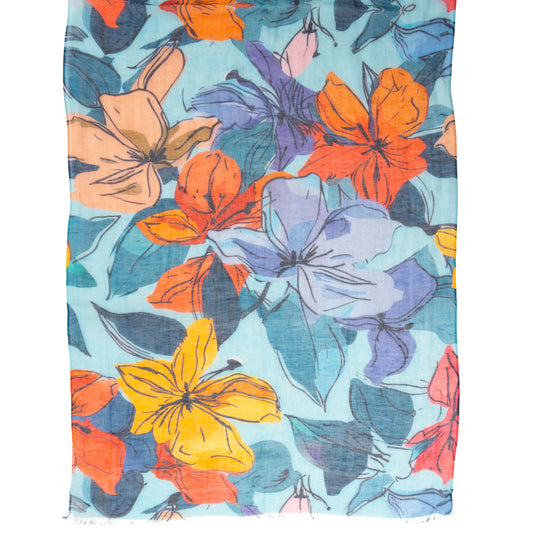 LaFavolacontinua Foulard Fiori pennello cielo cm.190x70