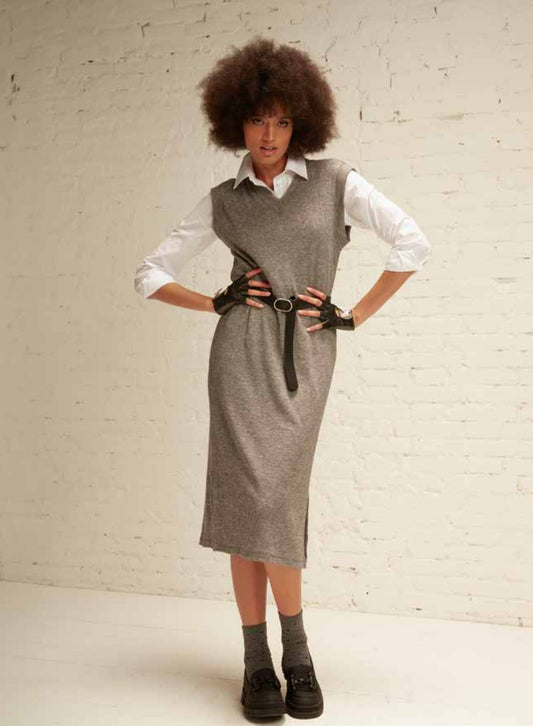 FLIRT Abito in maglia Grigio melange con camicia