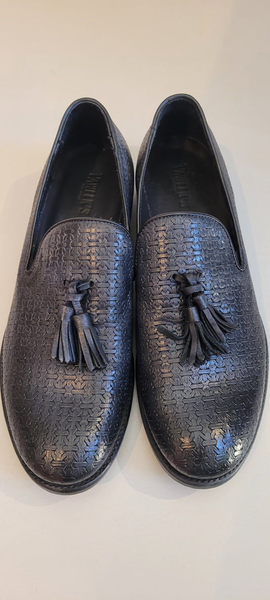 PAWELK'S Pantofola  blu fondo cuoio
