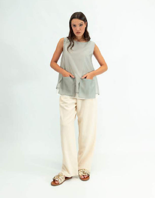 thiPo Top sacchetto grigio